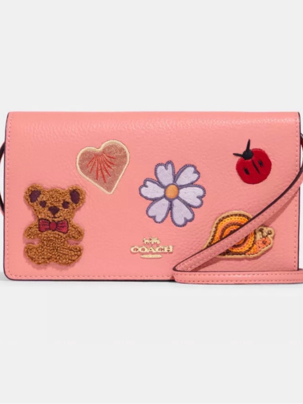Anna Foldover Clutch Crossbody With Creature Patches